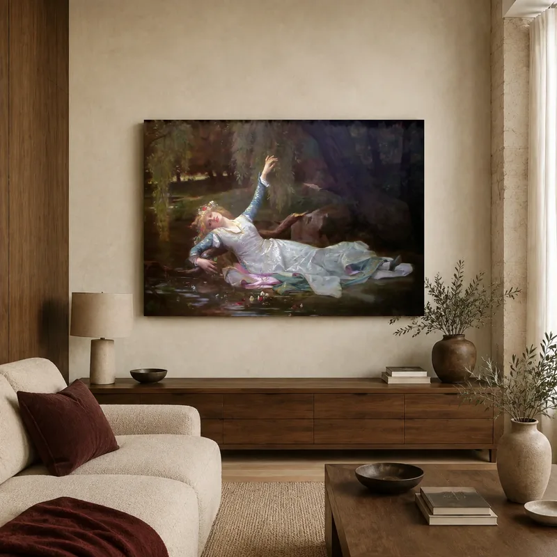 Ophelia Canvas Print by John Everett Millais Classic Literary Art — canvas 2 room mockup