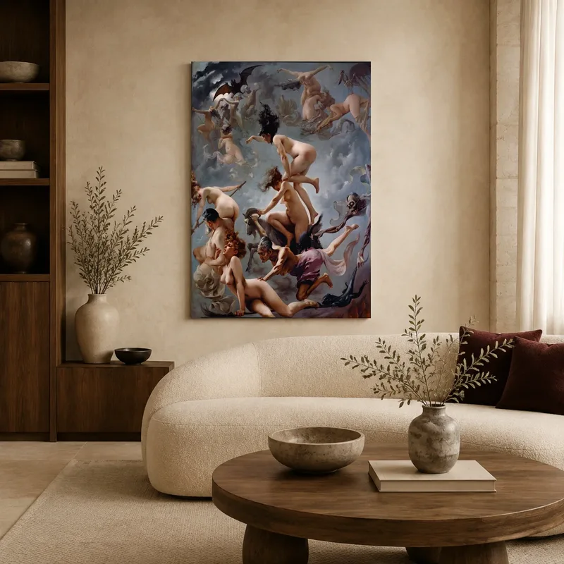 Witches Going to Their Sabbath Canvas Print by Luis Ricardo Falero — canvas 2 room mockup