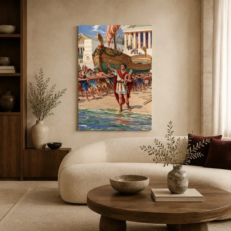 Orpheus and the Argonauts Classical Mythology Art Print in a styled interior