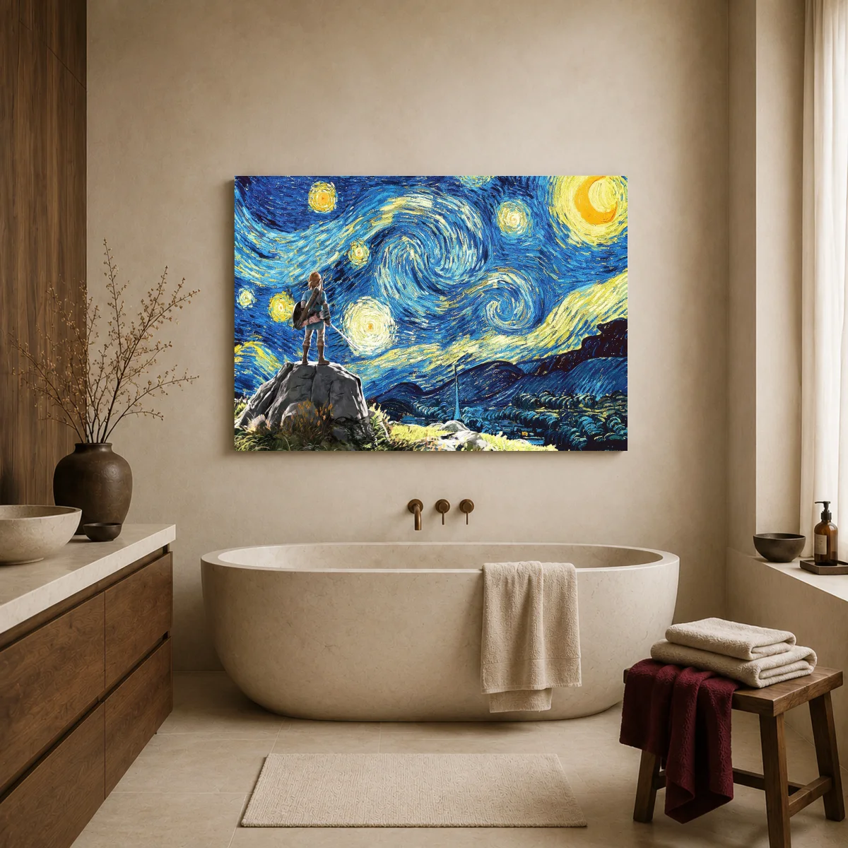 Starry Night Over Hyrule Canvas Print — canvas 1 room mockup