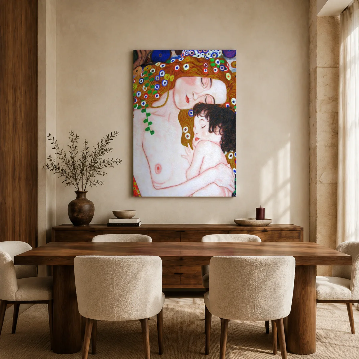 Mother and Child Art Nouveau Canvas Print — canvas 2 room mockup