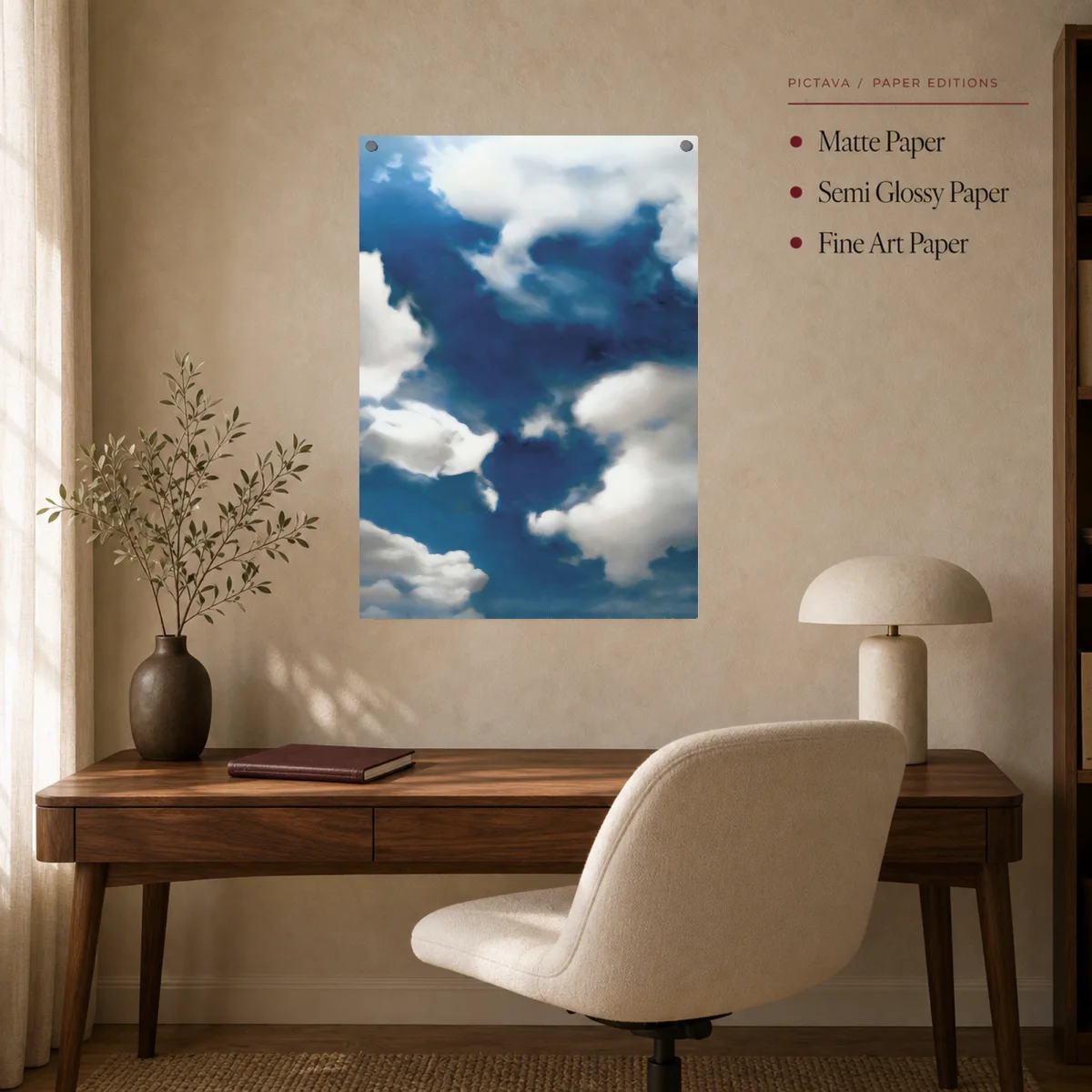 Celestial Blue Expanse Canvas Print — poster room mockup