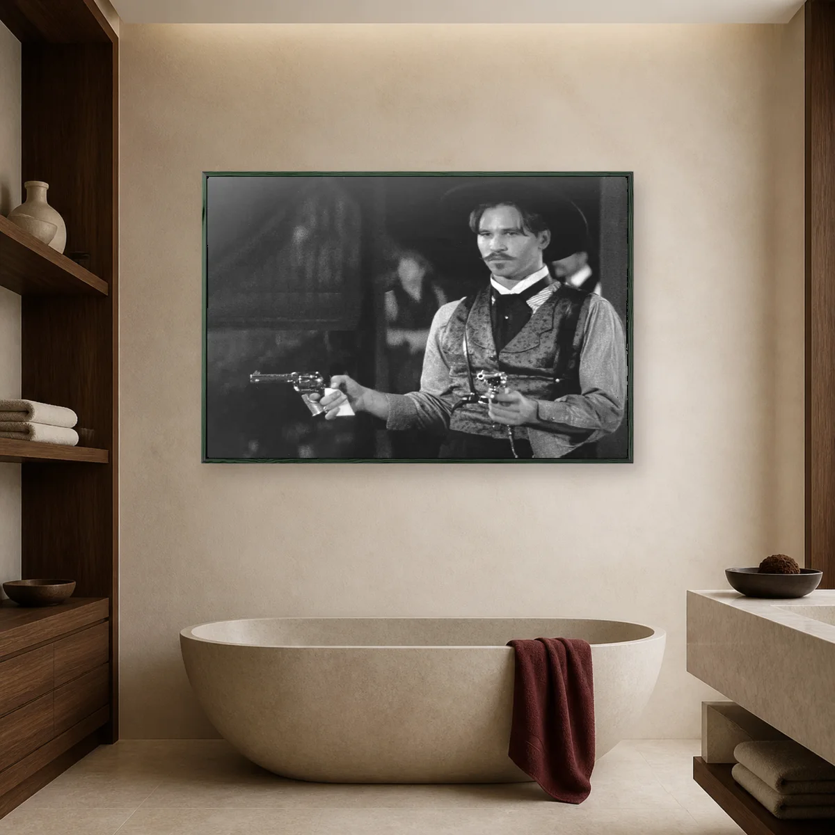 Doc Holliday Tombstone Movie Canvas Wall Art — black room mockup