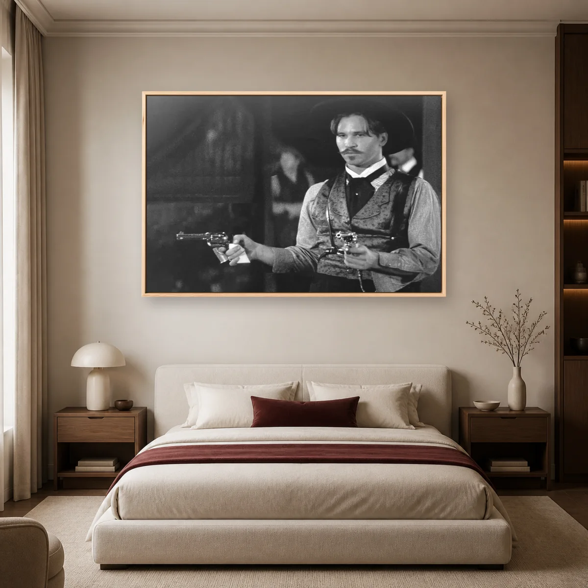 Doc Holliday Tombstone Movie Canvas Wall Art — natural room mockup