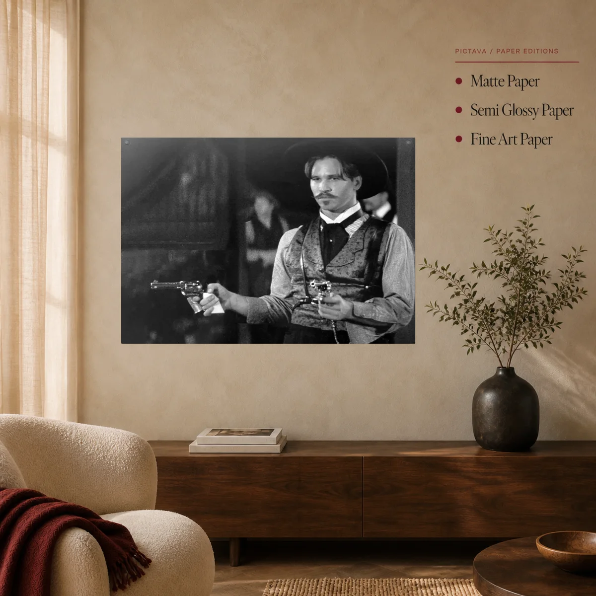 Doc Holliday Tombstone Movie Canvas Wall Art — poster room mockup
