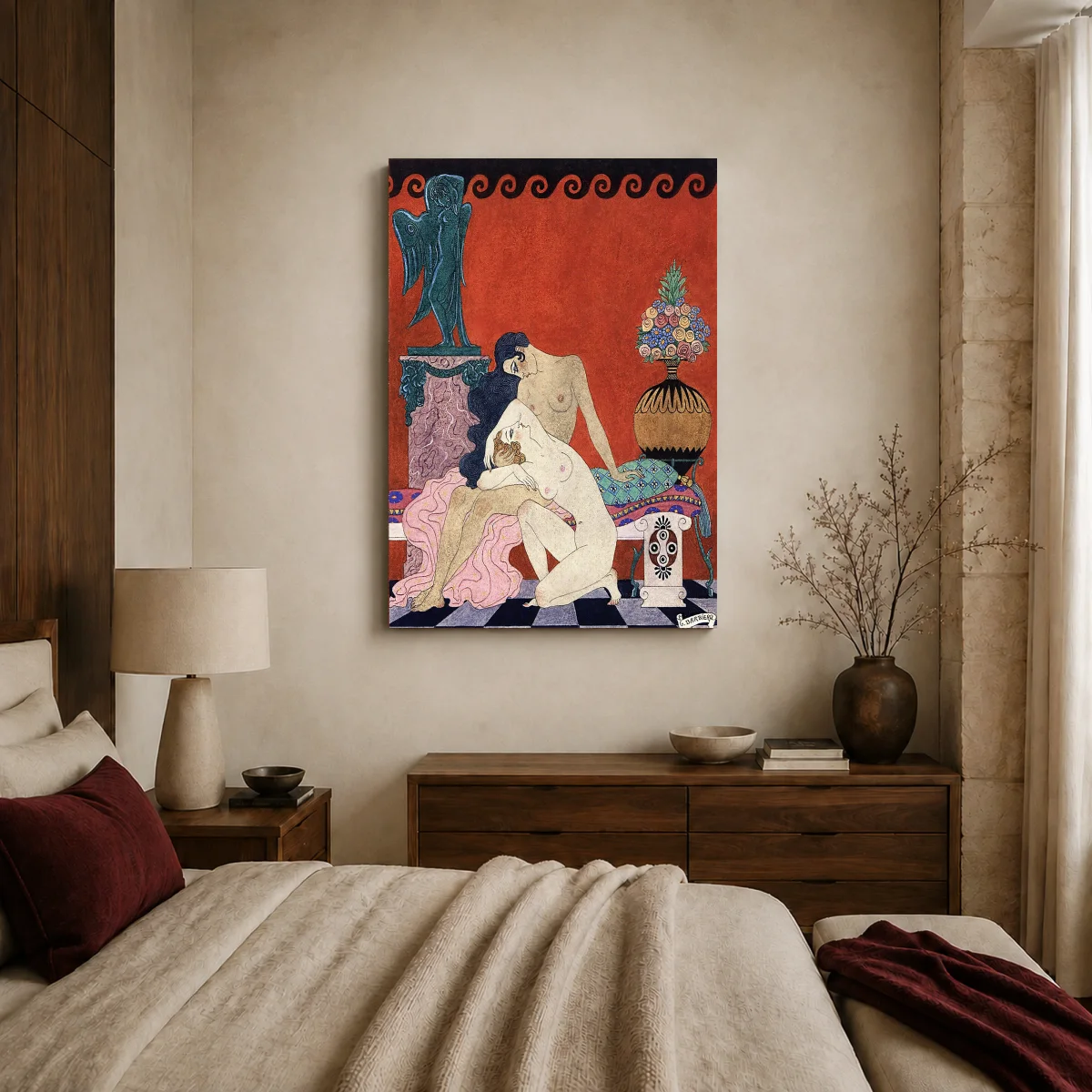 Chant de Bilitis Vintage Art Deco Fine Art Print — canvas 2 room mockup