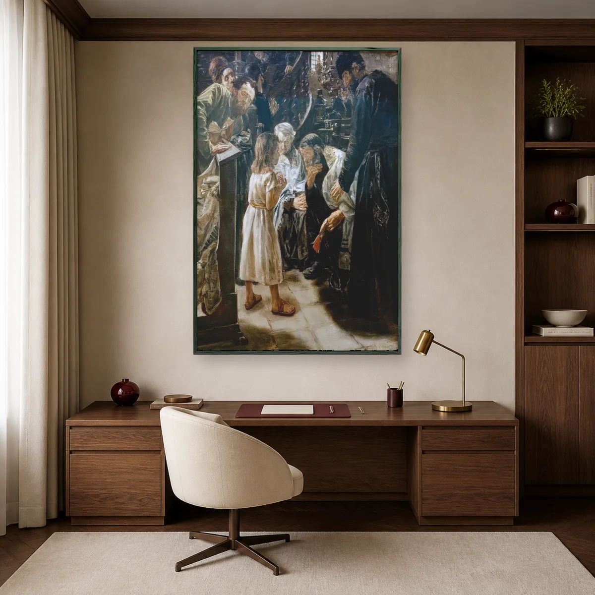 Christ Among the Doctors – Classic Fine Art Print — black room mockup