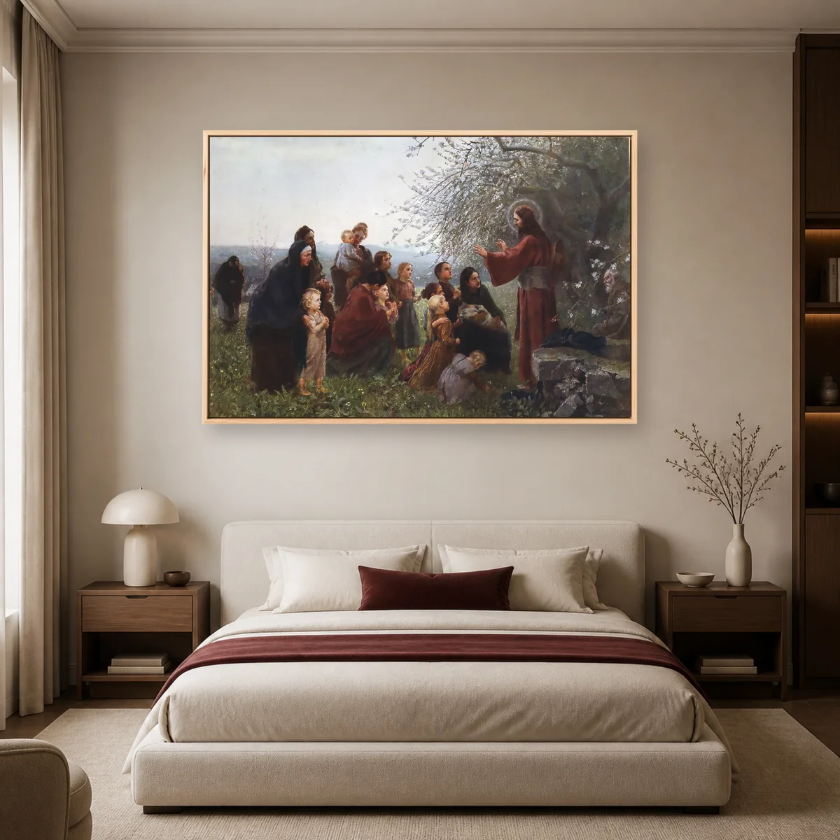 Christ Blessing the Children Vintage Fine Art Print — natural room mockup