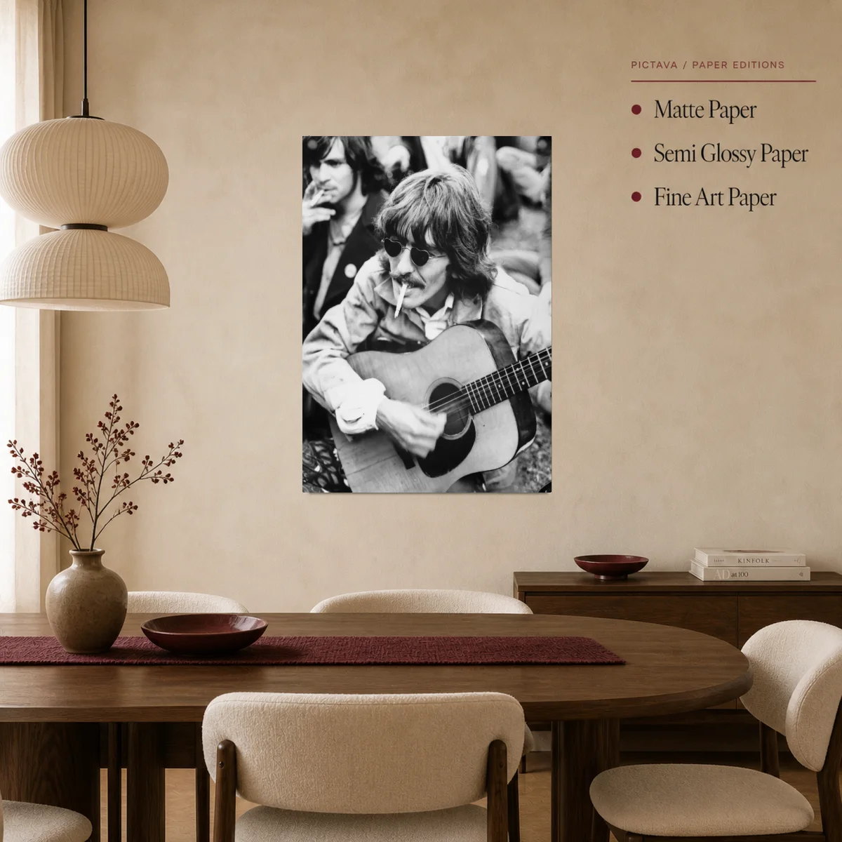 George Harrison Vintage Guitar Wall Art Print — poster room mockup