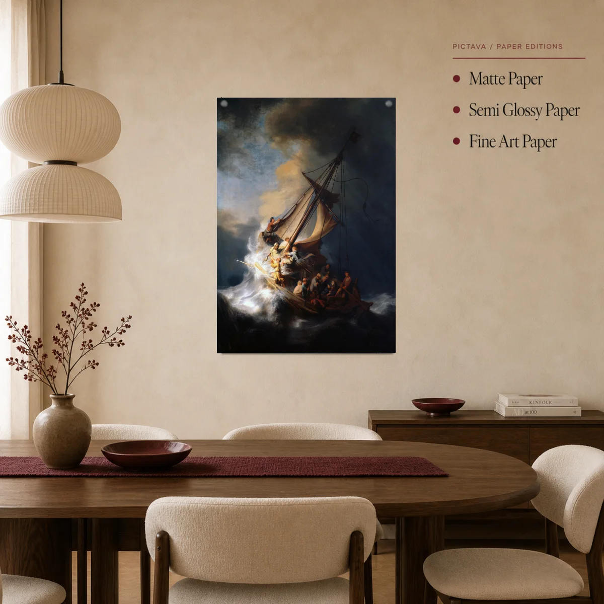 Rembrandt Storm on the Sea of Galilee Fine Art Canvas Print — poster room mockup