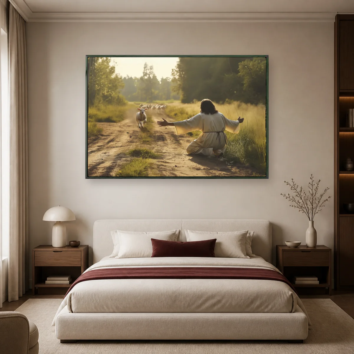 The Joyful Return Spiritual Canvas Print — black room mockup